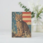 Lynx Amerikaanse vlag Briefkaart (Staand voorkant)
