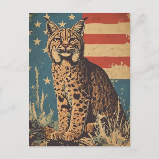 Lynx Amerikaanse vlag Briefkaart (Voorkant)