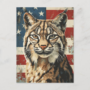Lynx Amerikaanse vlag  Briefkaart