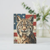 Lynx Amerikaanse vlag  Briefkaart (Staand voorkant)