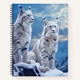 Lynx Animal Wildlife Wilderness Kleurrijke kunst a Notitieboek