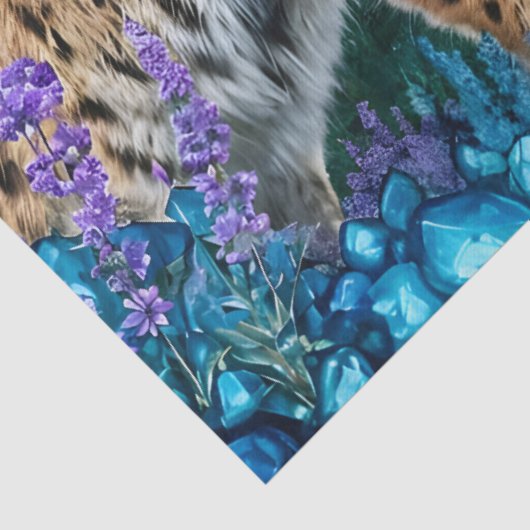 Lynx bij zonsopgang bij waterval tissuepapier (Detail)