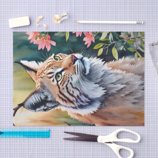 Lynx Bloemen Waterverf Kunst Tissuepapier (Craft)