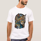 Lynx Dierenportret Glas in lood Wildlife Forest T-shirt (Voorkant)