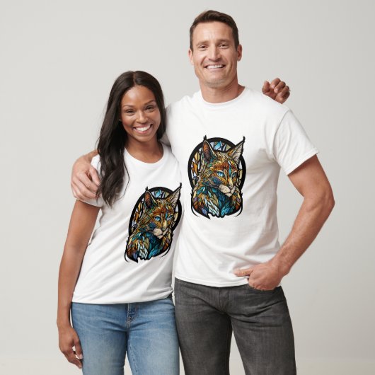 Lynx Dierenportret Glas in lood Wildlife Forest T-shirt (Unisex)