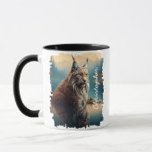 Lynx door weerspiegeling van Mountain Lake Mok (Links)
