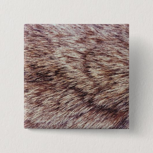 Lynx fur vierkante button 5,1 cm (Voorkant)