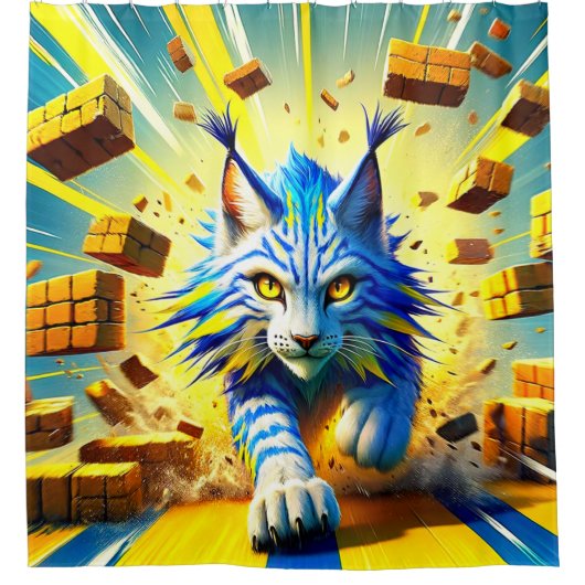 Lynx-illustratie Douchegordijn (Voorkant)