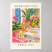Lynx in bad Grappig Poster, Matisse Art Print, geb Poster (Voorkant)