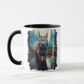 Lynx in bosmeerreflectie mok (Links)