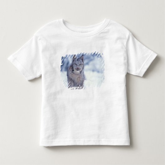 Lynx in de sneeuw in de uitlopers kinder shirts (Voorkant)