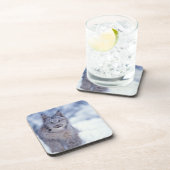 Lynx in de sneeuw in de uitlopers onderzetter (Rechterzijde)