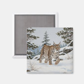 Lynx in Fulufjället Nationaal Park Zweden Reizen Magneet (Voorkant / Achterkant)