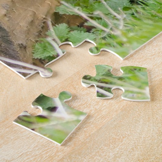 Lynx in Log Jigzaag Puzzle Legpuzzel (Zijkant)