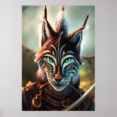 Lynx in wandelkleding | AI Art Poster (Voorkant)
