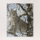 Lynx in Winter Foto Puzzle Legpuzzel (Verticaal)