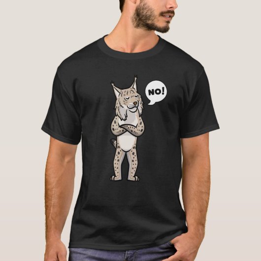 Lynx Kat Eigenwijs Nee T-shirt (Voorkant)