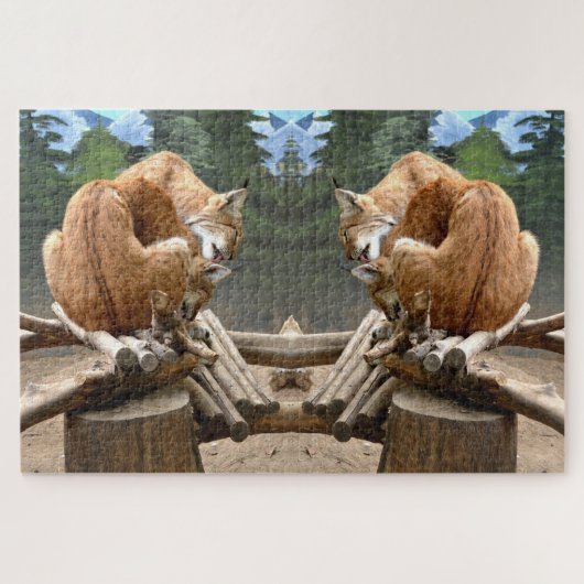 Lynx-katten Legpuzzel (Horizontaal)