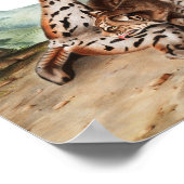 Lynx (Lynx rufus var maculatus) Illustratie Poster (Hoek)