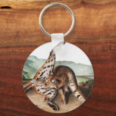 Lynx (Lynx rufus var maculatus) Illustratie Sleutelhanger (Voorkant)