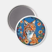 🧲 Lynx Magneet Fel Oranje Wilde Kat Cadeau (Voorkant / Achterkant)