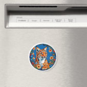 🧲 Lynx Magneet Fel Oranje Wilde Kat Cadeau (Insitu (Vaatwasser))