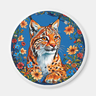 Lynx met levendig oranje vacht magneet