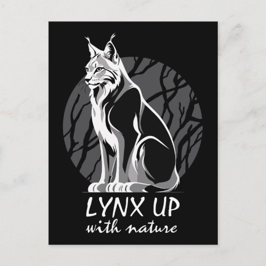 Lynx met Natuur Briefkaart (Voorkant)