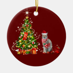 Lynx met Pet scafts kerstmis Keramisch Ornament