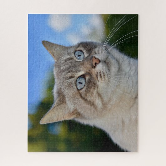 Lynx Point Cat met Blue Eyes Legpuzzel (Verticaal)