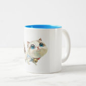 Lynx Point Siamese Cat Character Coffee Mok (Voorkant rechts)