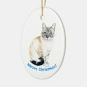 Lynx Point Siamese Cat Custom Meowy Kerstmis Keramisch Ornament (Links)