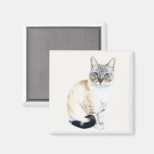 Lynx Point Siamese Cat Magneet (Voorkant / Achterkant)