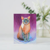 Lynx Point Siamese Cat op Kat Angels Briefkaart (Staand voorkant)
