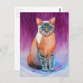 Lynx Point Siamese Cat op Kat Angels Briefkaart (Voorkant / Achterkant)