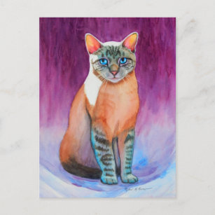 Lynx Point Siamese Cat op Kat Angels Briefkaart