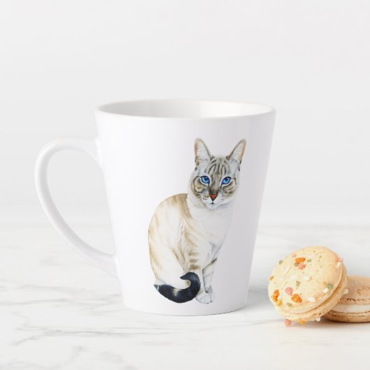 Lynx Point Siamese Cat Parent - Gepersonaliseerd Latte Mok (In situ)