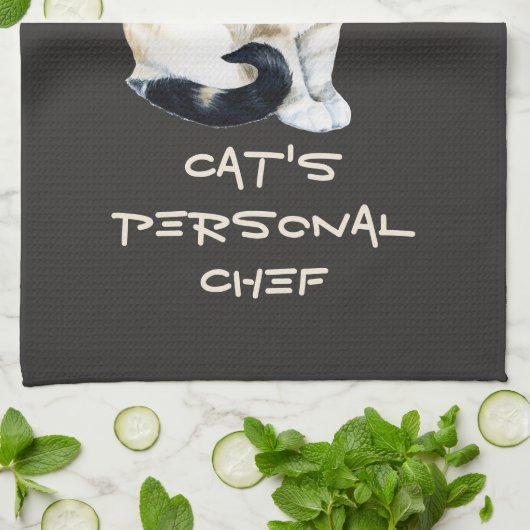 Lynx Point Siamese Cat Personal Chef  Theedoek (Gevouwen)