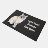 Lynx Point Siamese Cat Personalizeerd Deurmat (Schuin)