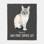 Lynx Point Siamese Cat Personalizeerd Fleece Deken (Voorkant)