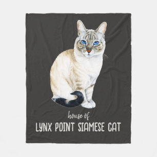 Lynx Point Siamese Cat Personalizeerd Fleece Deken