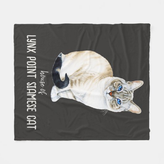 Lynx Point Siamese Cat Personalizeerd Fleece Deken (Voorkant (Horizontaal))