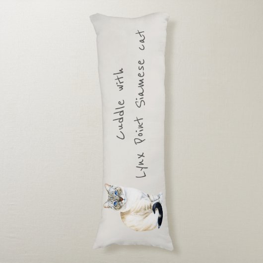 Lynx Point Siamese Cat Personalizeerd Lichaamskussen (Voorkant Verticaal)