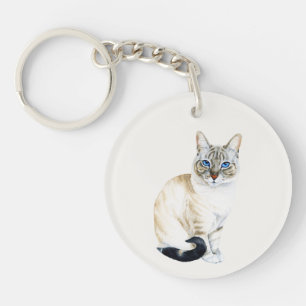 Lynx Point Siamese Cat Personalizeerd Sleutelhanger