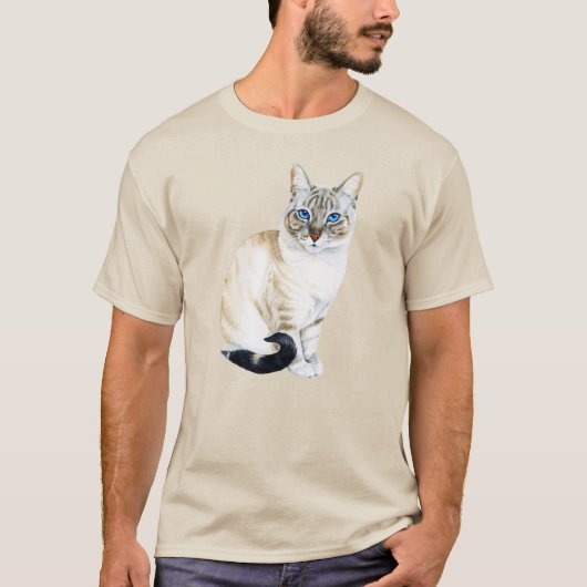 Lynx Point Siamese Cat Personalizeerd T-shirt (Voorkant)