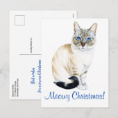 Lynx Point Siamese Cat Persoonlijke kerstmis Feestdagenkaart (Voorkant / Achterkant)