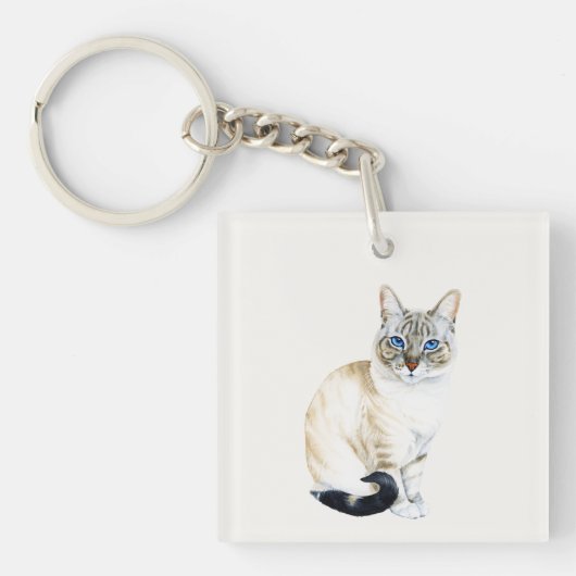 Lynx Point Siamese Cat Sleutelhanger (voorkant)
