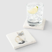 Lynx Point Siamese Cat Stenen Onderzetter (Zijkant)