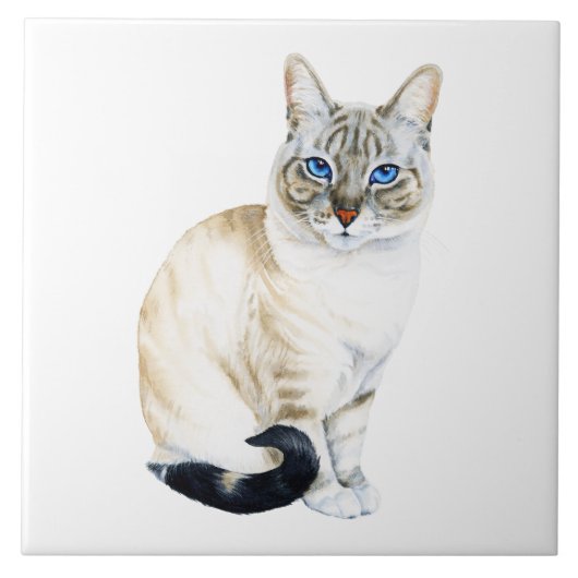 Lynx Point Siamese Cat Tegeltje (Voorkant)