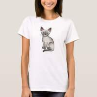 Lynx Point Siamese Kat Cute Cartoon Illustratie